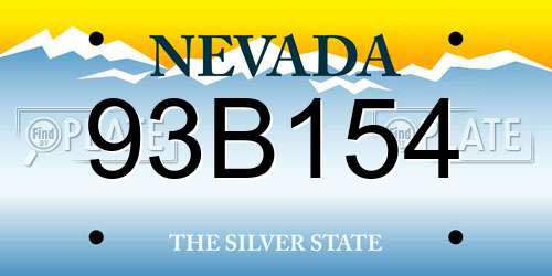 93B154 Nevada License Plate