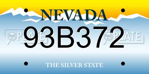 93B372 Nevada License Plate