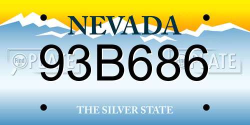 93B686 Nevada License Plate