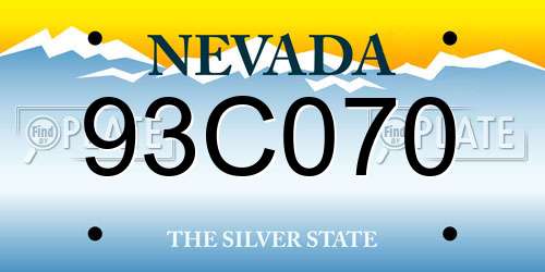 93C070 Nevada License Plate