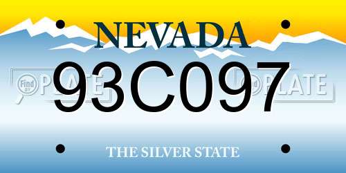 93C097 Nevada License Plate