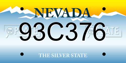 93C376 Nevada License Plate