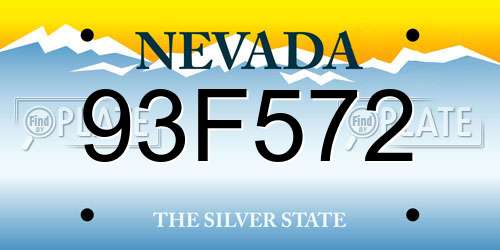 93F572 Nevada License Plate