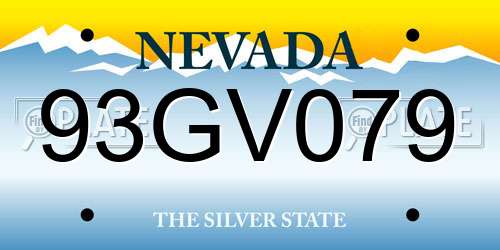 93GV079 Nevada License Plate