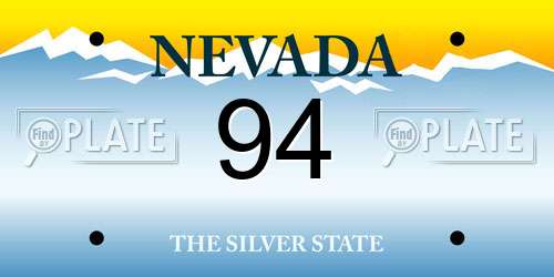 94 Nevada License Plate