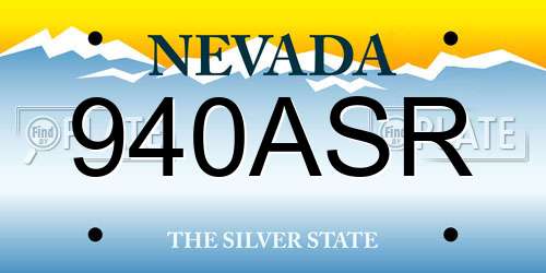 940ASR Nevada License Plate