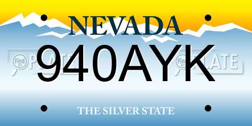 940AYK Nevada License Plate