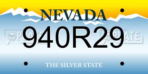 940R29 Nevada License Plate