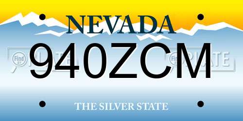 940ZCM Nevada License Plate
