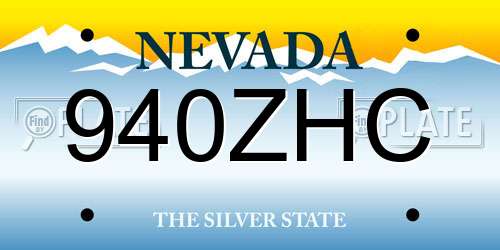 940ZHC Nevada License Plate