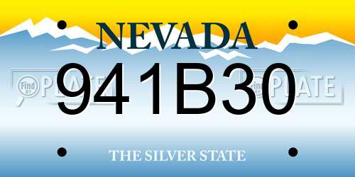 941B30 Nevada License Plate