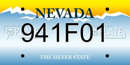 941F01 Nevada License Plate