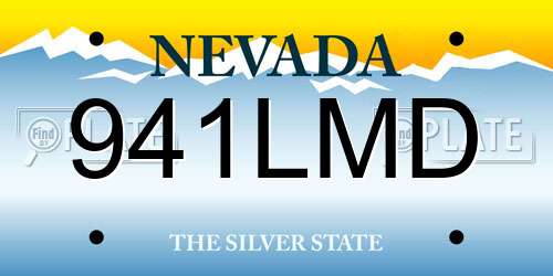 941LMD Nevada License Plate