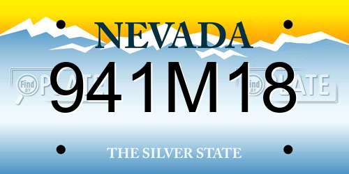 941M18 Nevada License Plate