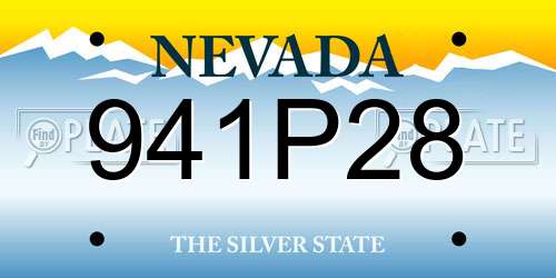 941P28 Nevada License Plate