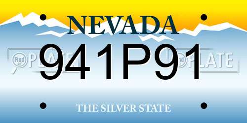 941P91 Nevada License Plate