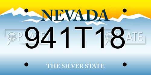 941T18 Nevada License Plate