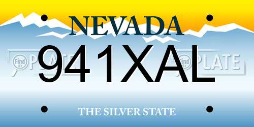 941XAL Nevada License Plate