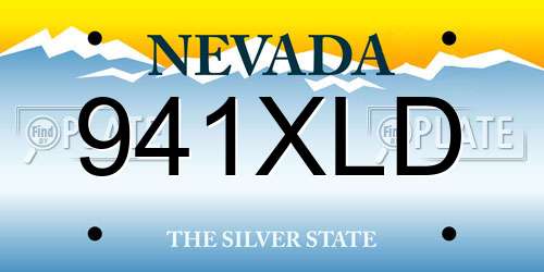 941XLD Nevada License Plate