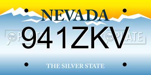 941ZKV Nevada License Plate