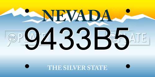 9433B5 Nevada License Plate
