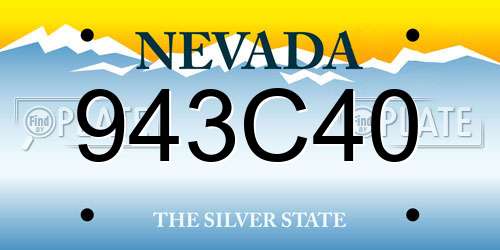 943C40 Nevada License Plate