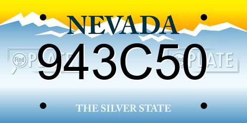 943C50 Nevada License Plate