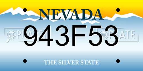 943F53 Nevada License Plate
