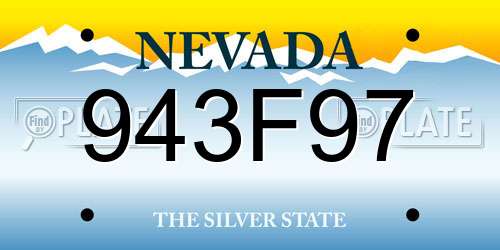 943F97 Nevada License Plate