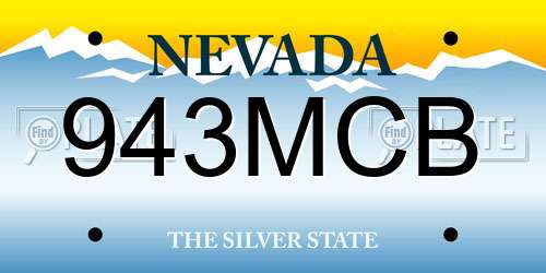 943MCB Nevada License Plate