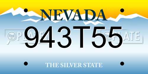 943T55 Nevada License Plate