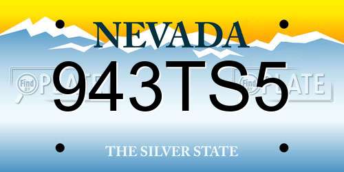 943TS5 Nevada License Plate