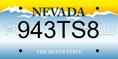 943TS8 Nevada License Plate