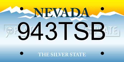 943TSB Nevada License Plate