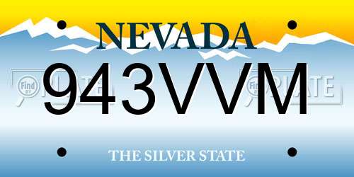 943VVM Nevada License Plate