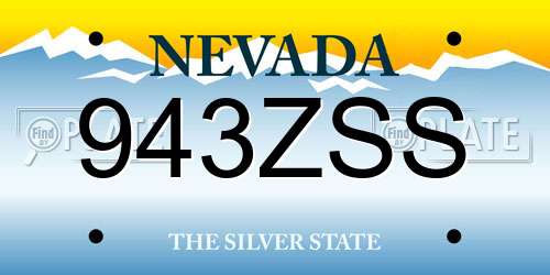 943ZSS Nevada License Plate