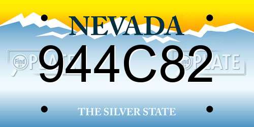 944C82 Nevada License Plate