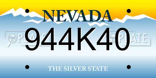 944K40 Nevada License Plate