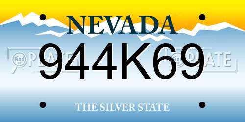944K69 Nevada License Plate