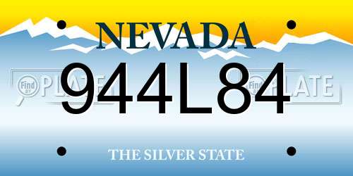 944L84 Nevada License Plate