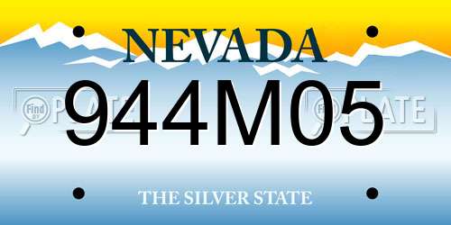 944M05 Nevada License Plate