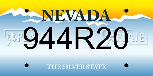 944R20 Nevada License Plate