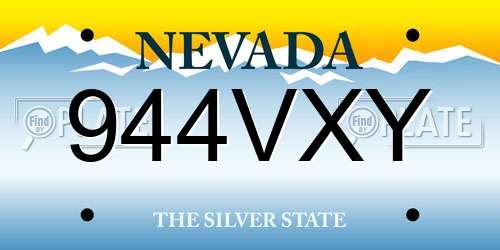 944VXY Nevada License Plate