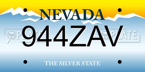 944ZAV Nevada License Plate