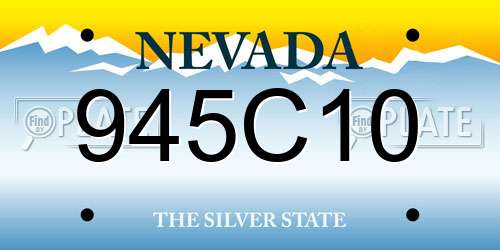 945C10 Nevada License Plate