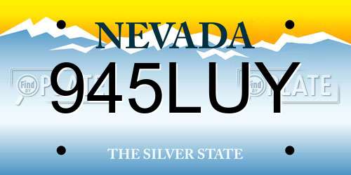 945LUY Nevada License Plate