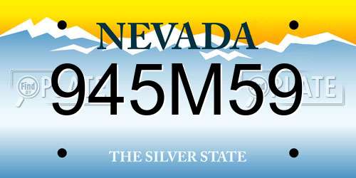 945M59 Nevada License Plate