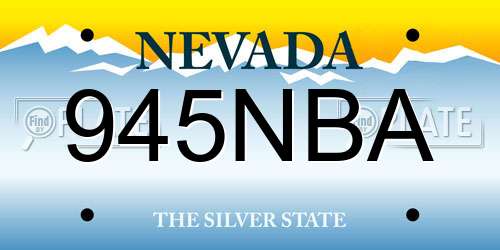 945NBA Nevada License Plate