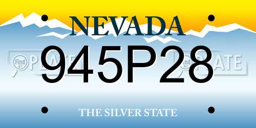 945P28 Nevada License Plate