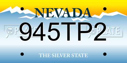 945TP2 Nevada License Plate